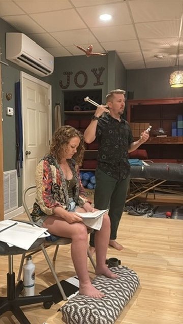 Matt Faldmo demonstrating tuning fork technique